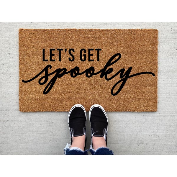 Let's Get Spooky Halloween Doormat, Pumpkin Pagan Coir Doormat