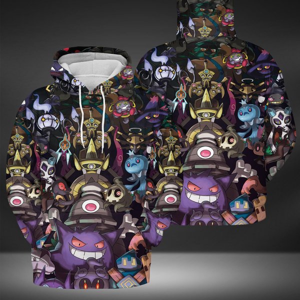 Gengar Ghost 3D Hoodies, Gengar Ghost Birthday Hoodie-image