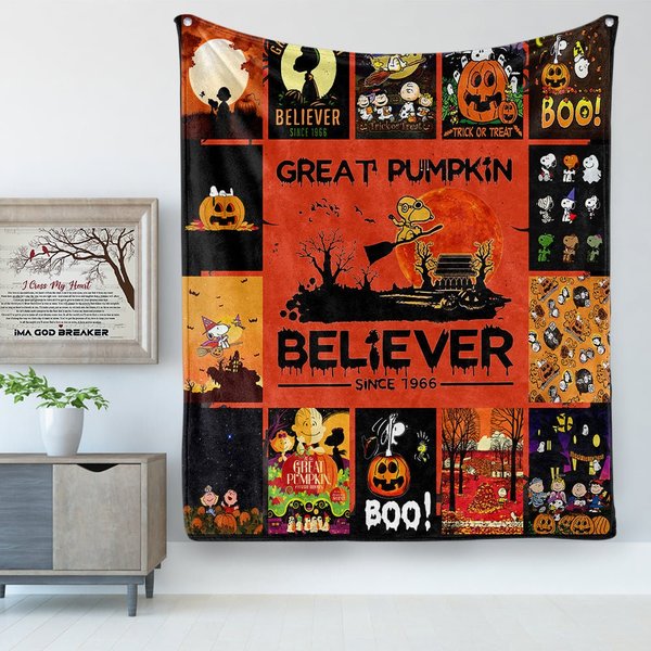 Snoopy Throw Blanket - Great Pumpkin Believer Since 1966 Blanket-image