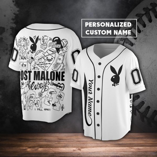 Post Malone Music Doodle Art Baseball Jersey-image
