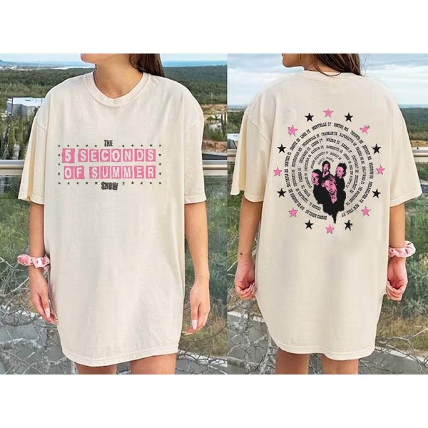 New- World Tour 2023 5 Seconds Of Summer Show T-Shirt-image