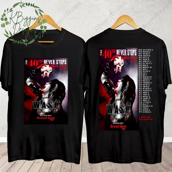 W.A.S.P Tour 2023 Shirts, The 40Th Never Stops World Tour 2023 Shirt-image