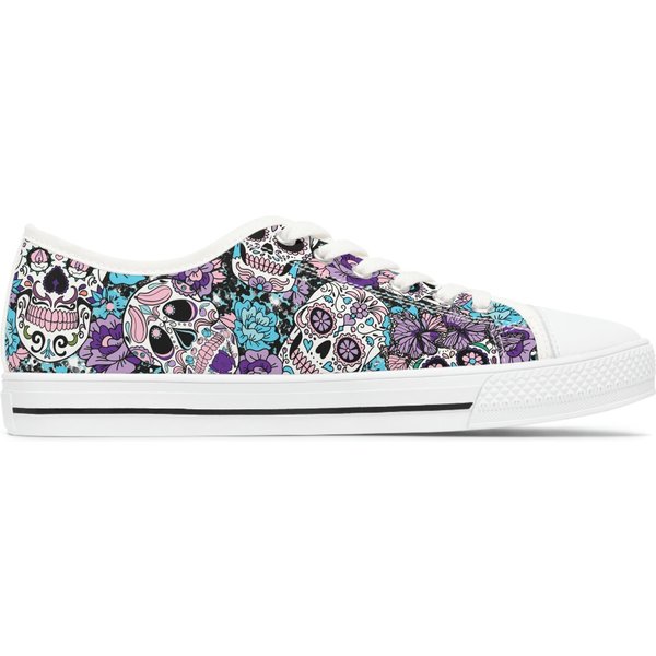 Purple Sugar Skull Ladies Sneakers-image