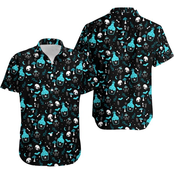 Witchy Potion Bottle Hawaiian Shirt, Witchy Potion Bottle Button Shirt-image