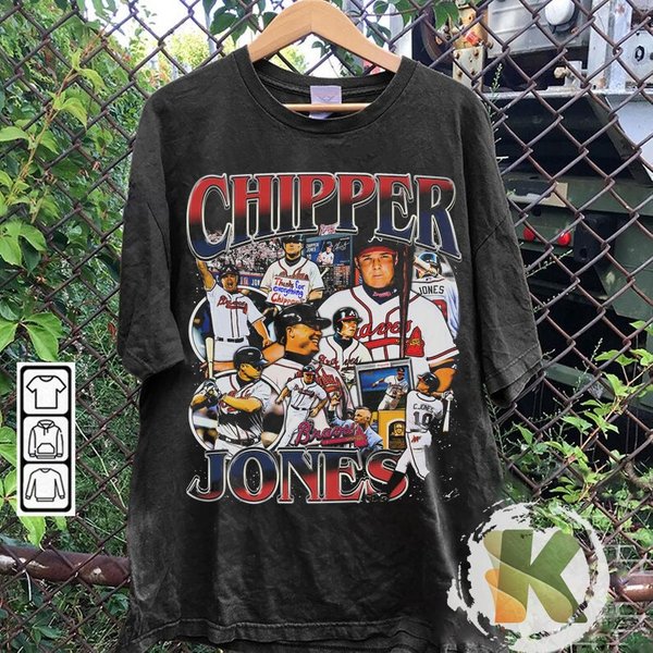 Vintage 90S Graphic Style Chipper Jones T-Shirt Vintage Sport Tee-image