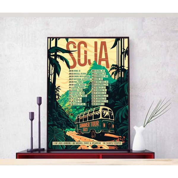 Soja Summer Tour 2023 Poster, Music Tour Vintage Wall Poster-image