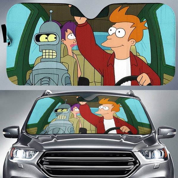 Futurama Auto Sunshade, Futurama Cartoon Car Sun Shade-image