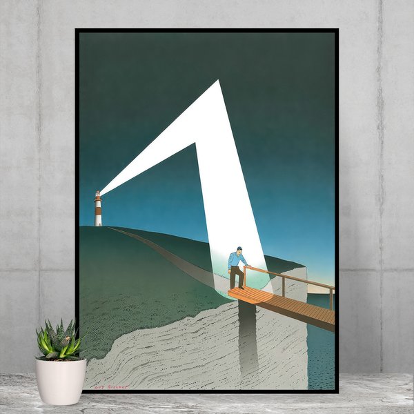 Guy Billout Surrealism Mercusuar Premium Matte Vertical Poster-image