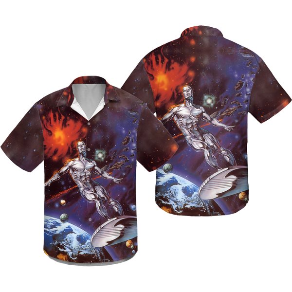 The Silver Surfer Hawaiian Shirt, Silver Surfer Hawai Shirt-image