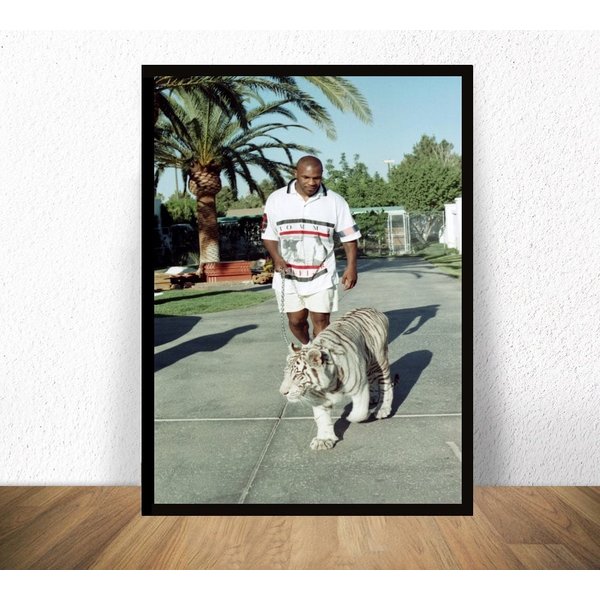 Mike Tyson With Tiger Poster-image