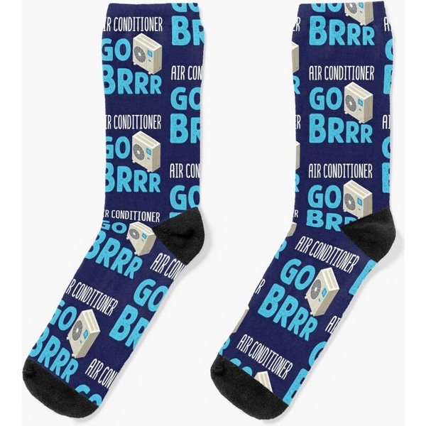 Funny Hvac Technician Air Conditioner Go Brrr | Socks-image