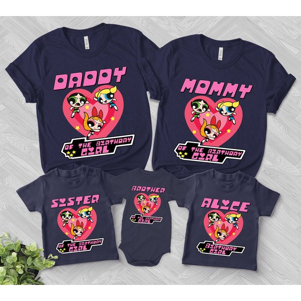 Personalized Girls Powerpuff Birthday Graphic Tee-image