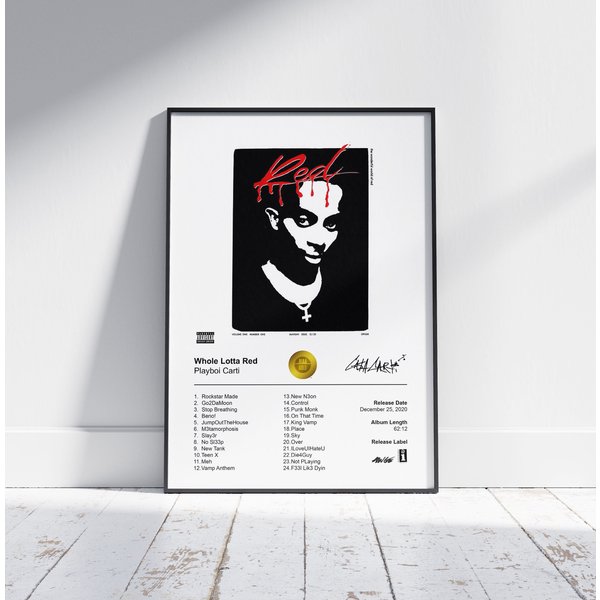 Playboi Carti Poster - Whole Lotta Red Album Cover Poster-image