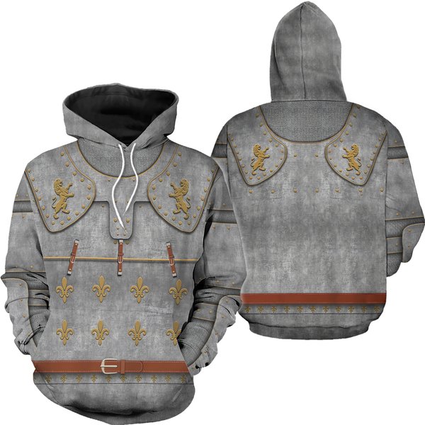 Knight Medieval Suit Of Armor 3D All Over Printed Hoodie-image
