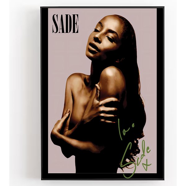 Vintage Sade Singer Black Smooth Premium Matte Vertical Poster-image