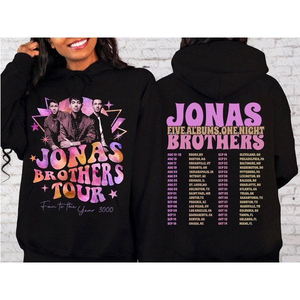 Jonas Brothers Waffle House Tour 2023 Double Sided Hoodie-image