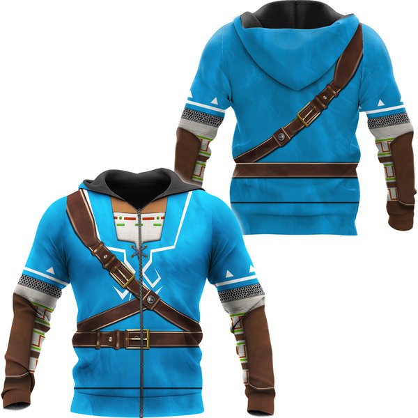 Link Zelda - Champions Tunic Costumes Hoodie Tracksuit 3d Zip Hoodie