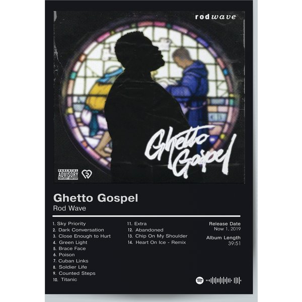 Rod Wave - Ghetto Gospel - Album Poster- Hip Hop Wall Art-image