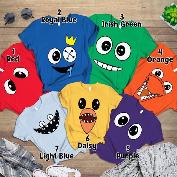 Vibrant Rainbow Friends Costume Shirt For Halloween & Cosplay - Fun Design!-image