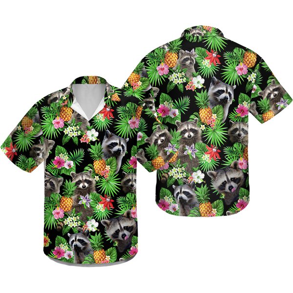 Raccoon Lovers Hawaiian Summer Shirt-image