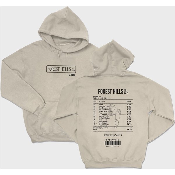 2014 Forest Hills Drive Tracklist J Cole Double Side Hoodie