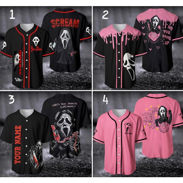 Halloween Ghostface Baseball Jersey-image