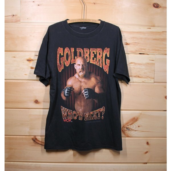 Vintage 1998 Goldberg Who'S Next Ww Black Wrestling T-Shirt Adult Size Large-image