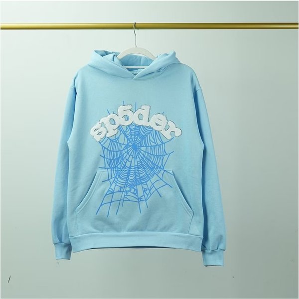 Streetwear Inspired Sky Blue Web Hoodie