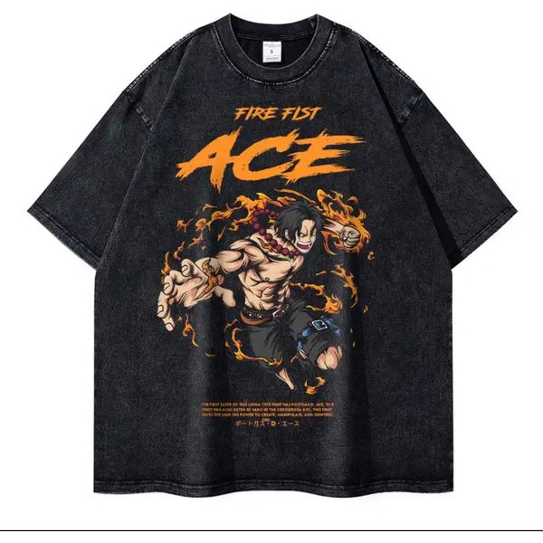 One Piece Anime T-Shirt - Washed Vintage Anime One Piece-image