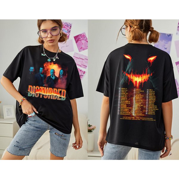 Disturbed World Tour 2023 Shirt, Disturbed Band T-Shirt-image