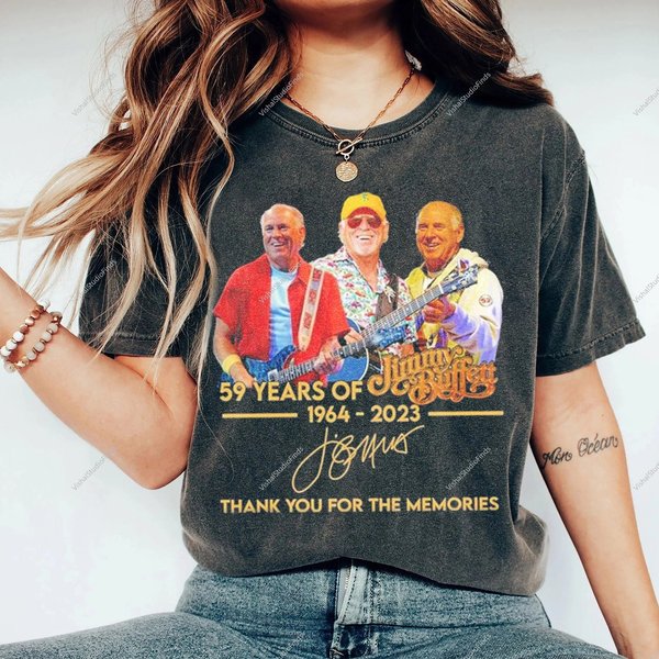 R.I.P Jimmy Buffett Shirt, 59 Years 1964-2023 Jimmy Buffett Thank You Shirt,-image
