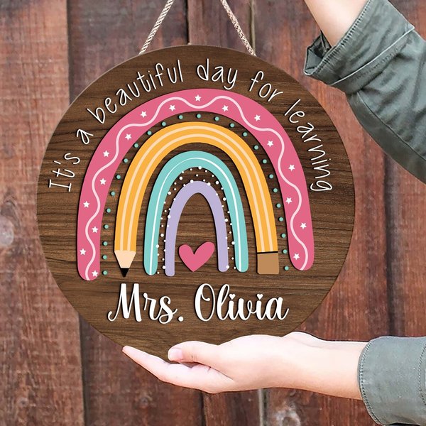 Personalized Teacher Name Classroom Door Sign-image