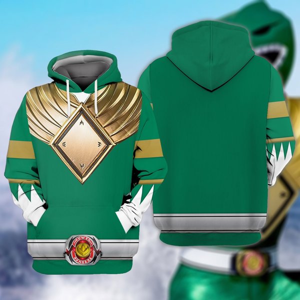 Costume Green Ranger,green Ranger Mmpr Cosplay 3d Hoodie