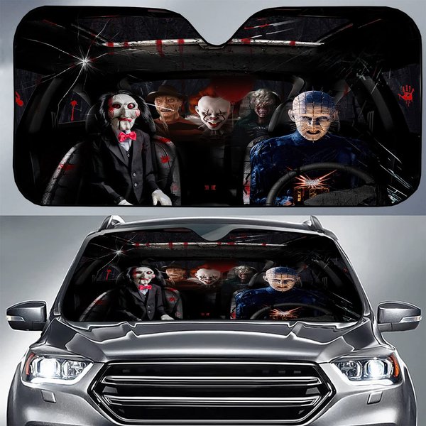 Horror Team Windshield Car Sun Shade-image