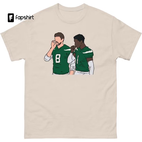 Aaron Rodgers And Sauce Gardner Handshake Funny T-Shirt-image
