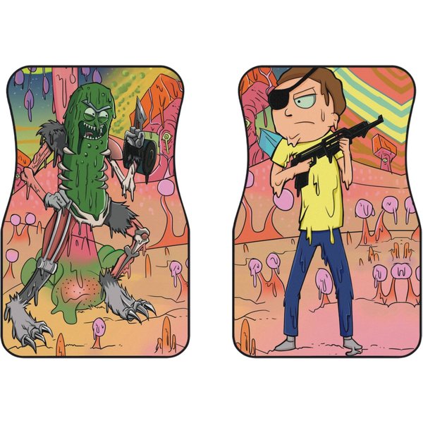 P Rick Vs Evil Rickandmorty Car Floor Mats