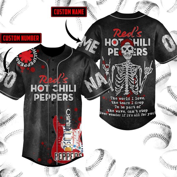 Customized Red Hot Chili Peppers Baseball Jersey-image