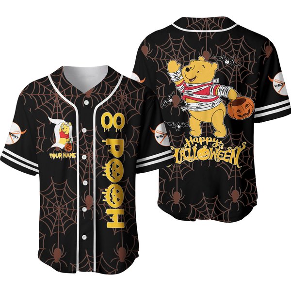 Pooh Happy Halloween Baseball Jersey Shirt