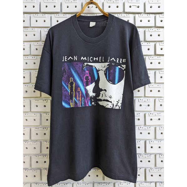 Vintage 1993 J Michel Jarre T-Shirt Chronologie Album Promo Tour Ambient Electronic Techno Trance Music French-image