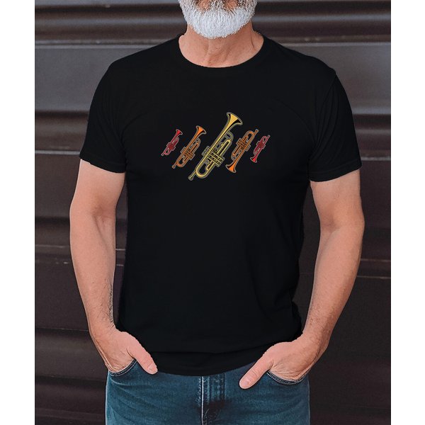 Musical Design For Trumpet Players Trumpet Musician T-Shirt-image