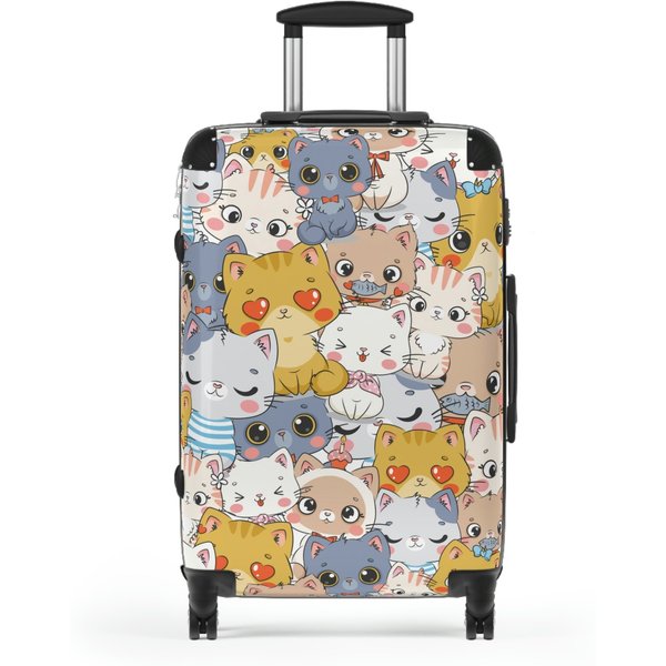 Kawaii Cats Suitcase - Chibi Gift For Traveler