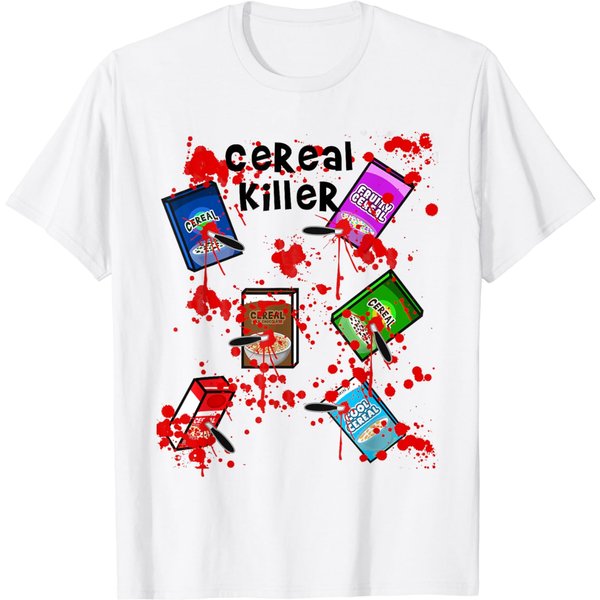 Cereal Killer Funny Easy Lazy Last Minute Halloween Costume T-Shirt-image
