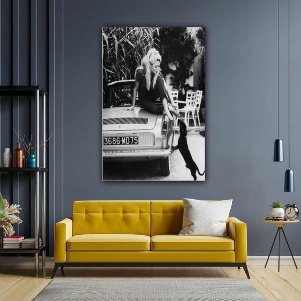 Brigitte Bardot & Dog Poster, Bridget Bardot Art Poster-image