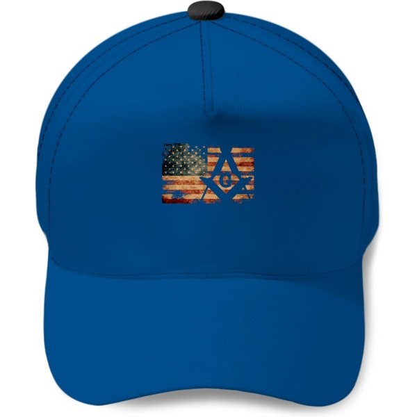 Vintage Us Mason Flag Square Compass Masonic Shrin Baseball Cap-image