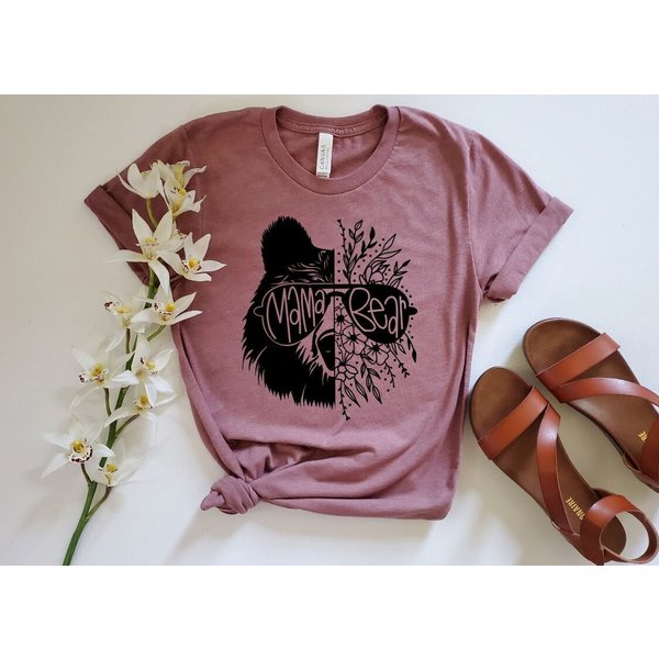 Floral Mama Bear T-Shirt For Moms-image