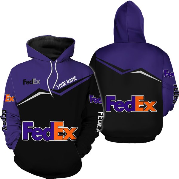 Fedex Express Puple Black Custom Name 3D Hoodie-image