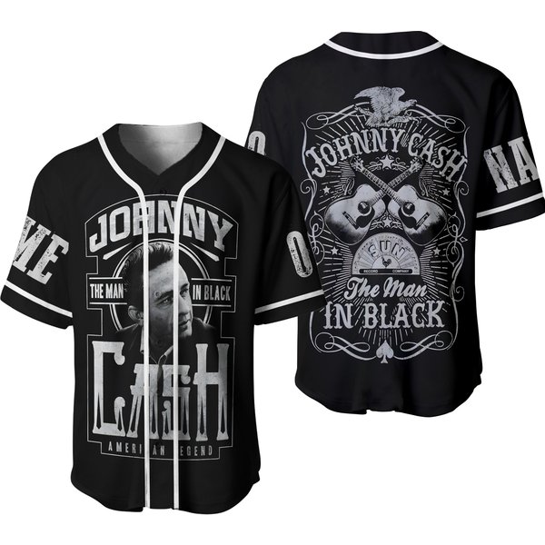 Johnny Cash Jersey, Personalized Johnny Cash Baseball Jersey-image