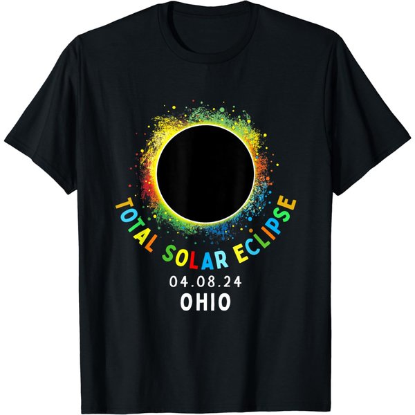 Ohio Total Solar Eclipse Totality April 8 2024 Tie Dye T-Shirt-image