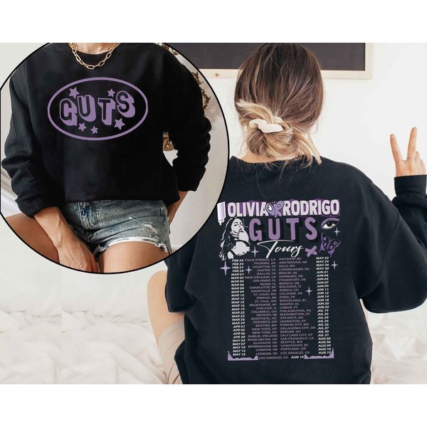 Olivia Rodrigo Guts Full Date Tour 2024 Shirt, Olivia Rodrigo Shirt-image
