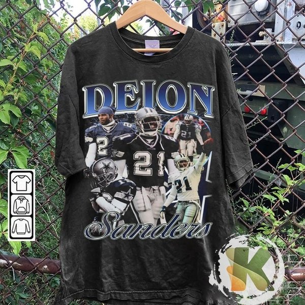 Vintage 90S Graphic Style Deion Sanders Cowboys T-Shirt, Deion Sanders-image